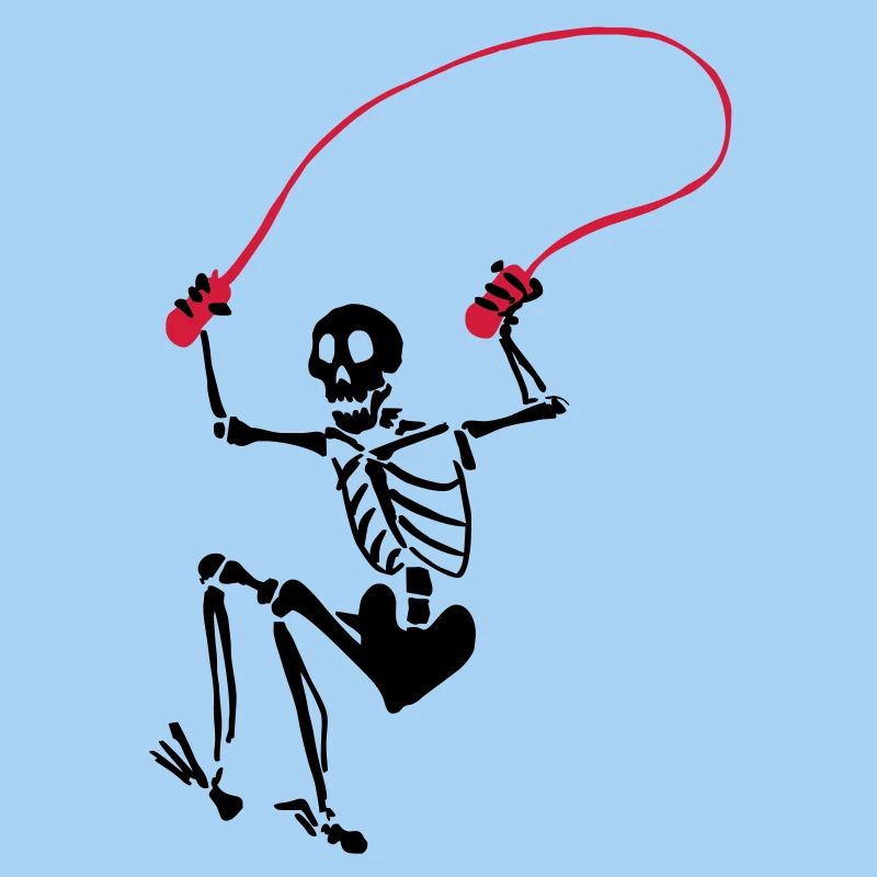 Skeleton during rope skipping