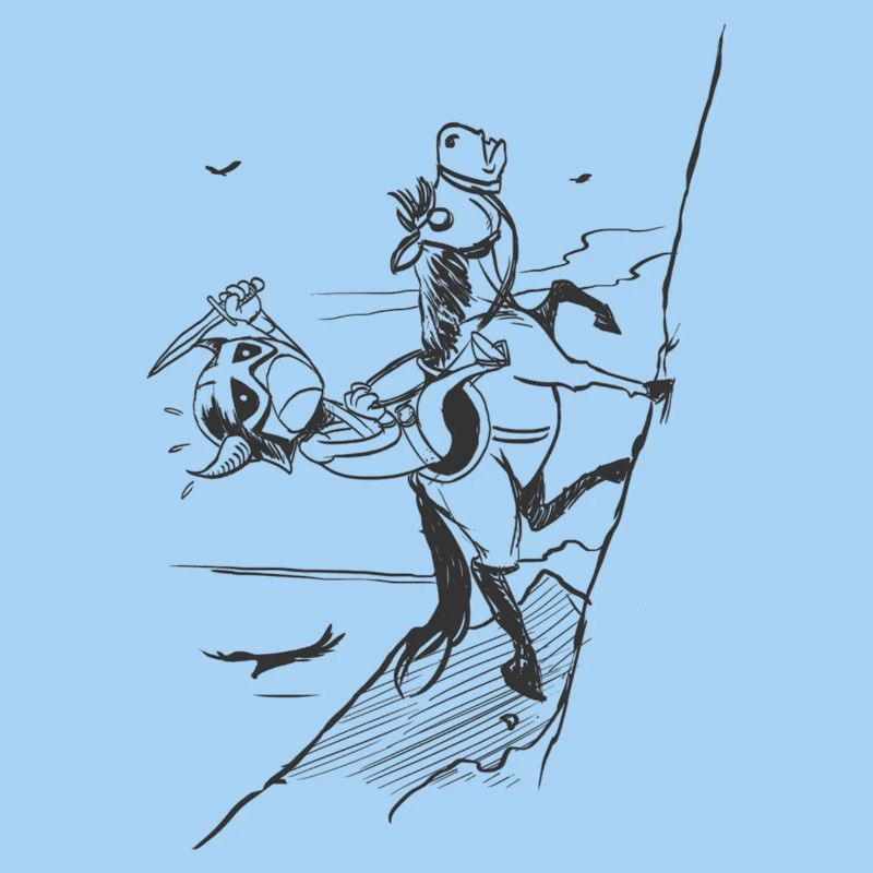 Klippenaufstieg – grafische Silhouette