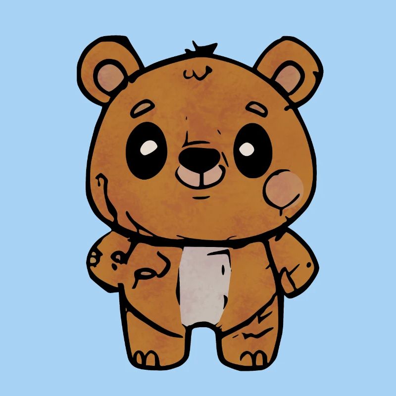 Cartoon Bear With Friendly Expression