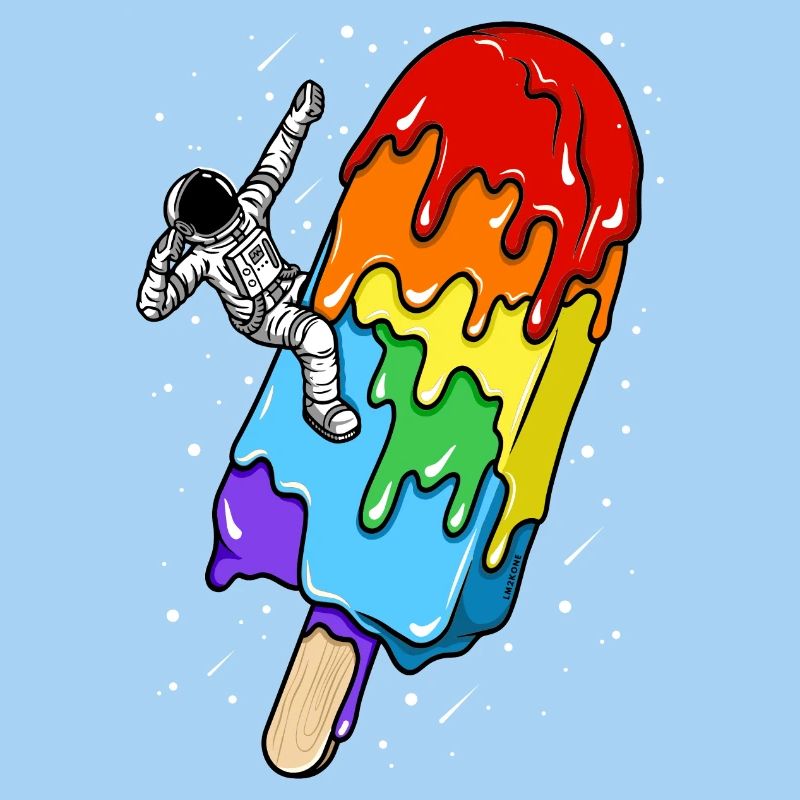 Astronaut - Regenbogen-Eisstiel - Humor