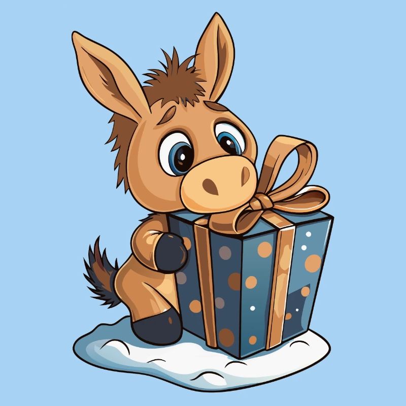 Cadeau de déballage d’âne mignon