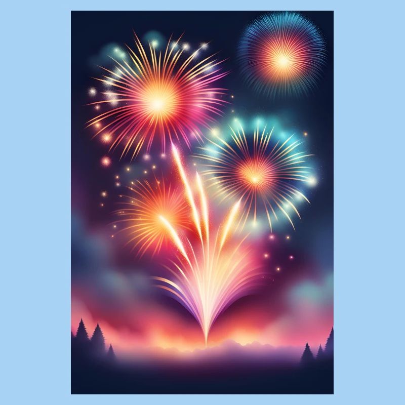 Feu d’artifice scintillant et coloré