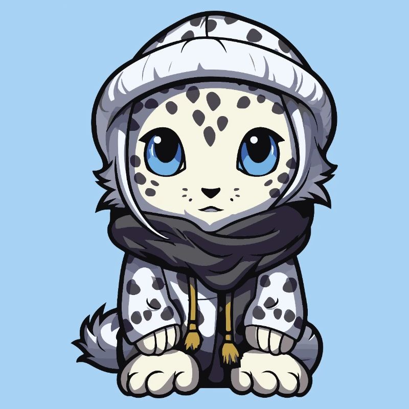 Bébé léopard des neiges léopard d’hiver
