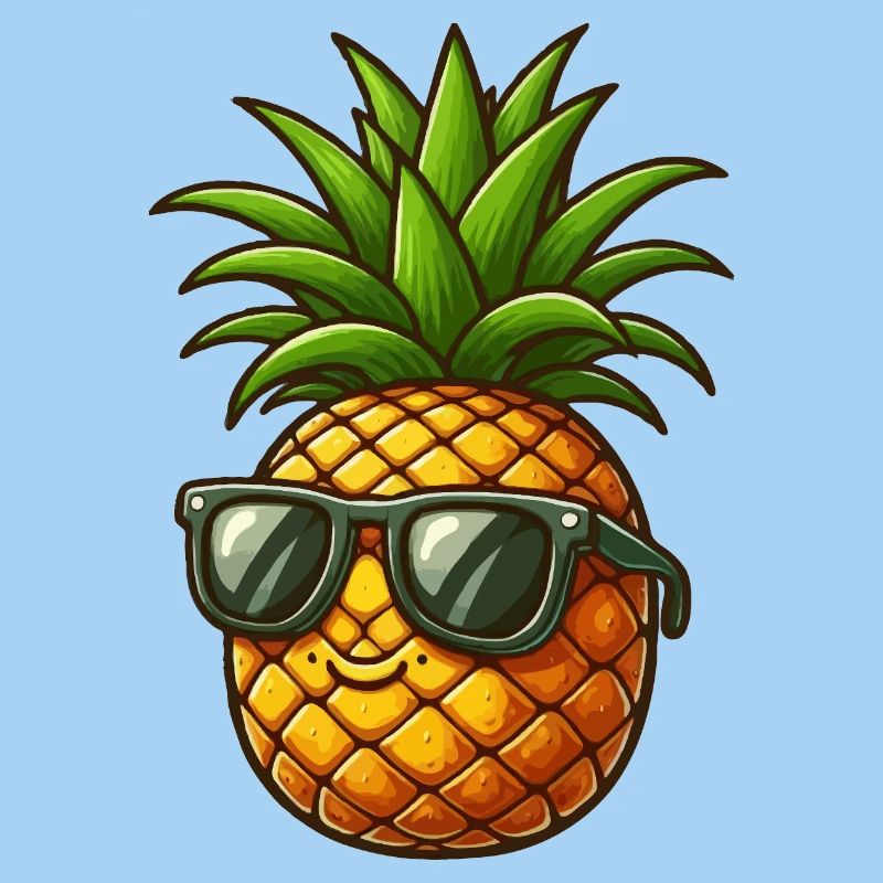 Pineapple with sunglasses