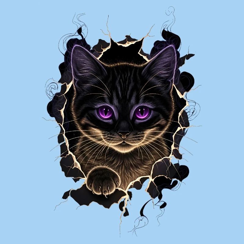 Katze Zerrissenes Tuch - Süßes Gothic 