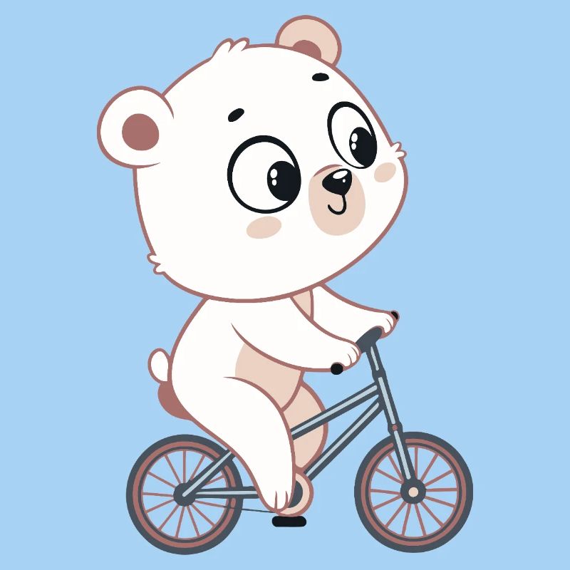 Pastel Cycling White Bear