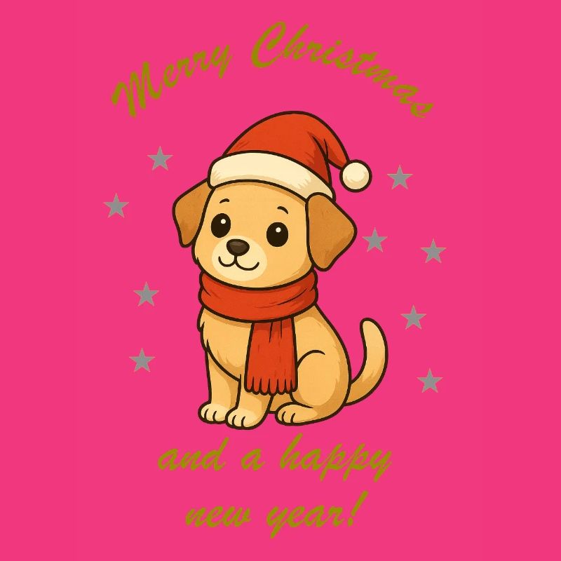 Chien de Noël avec écharpe