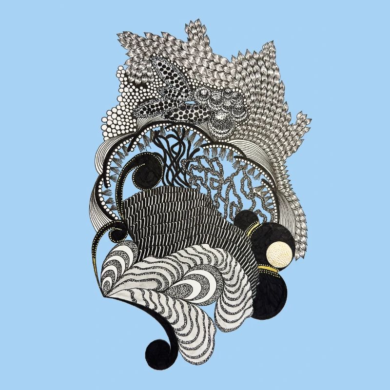 Black and White Decorative Waves Pattern