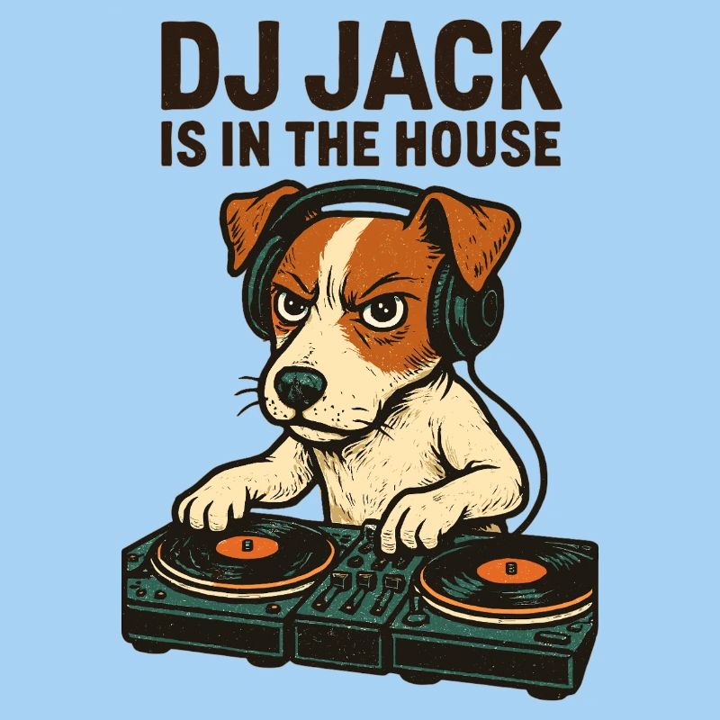 Jack Russell Terrier DJ Turntables Techno Gift
