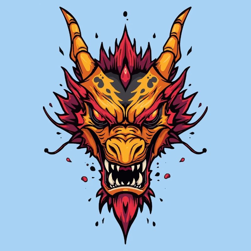 Flammender asiatischer Drache