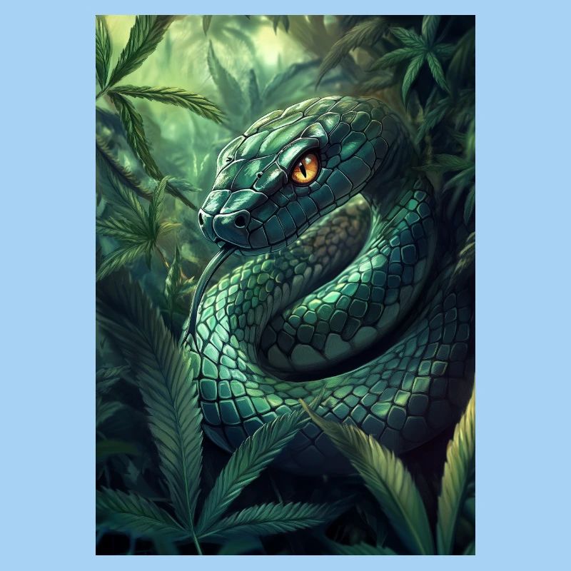 Serpent de la jungle vert