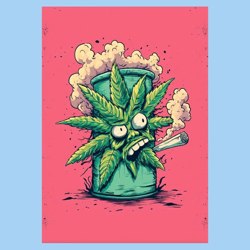 Green leaf in bong charm