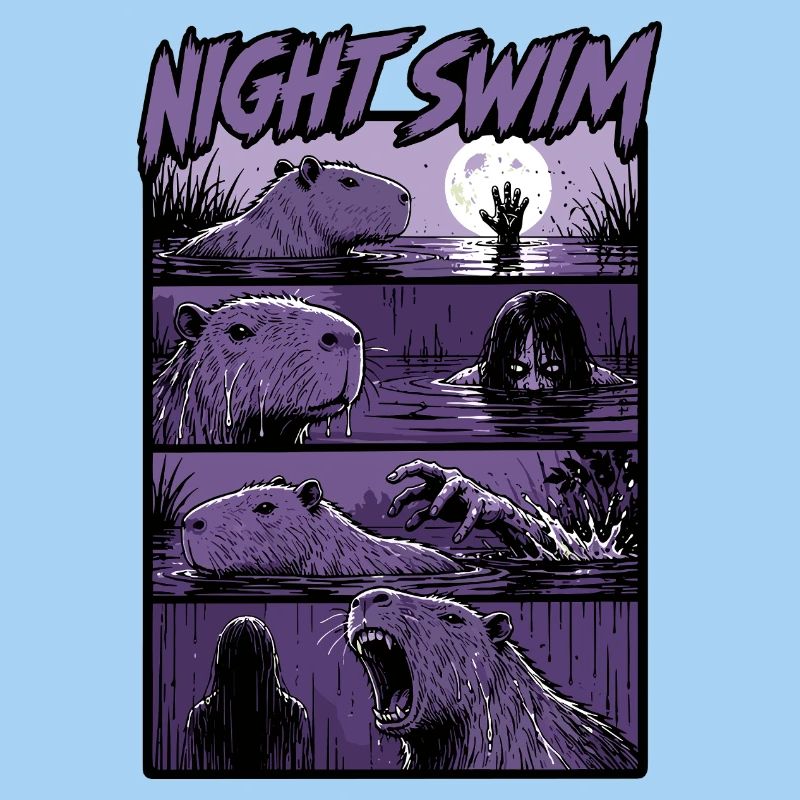 Dark Swamp Capybara Horror