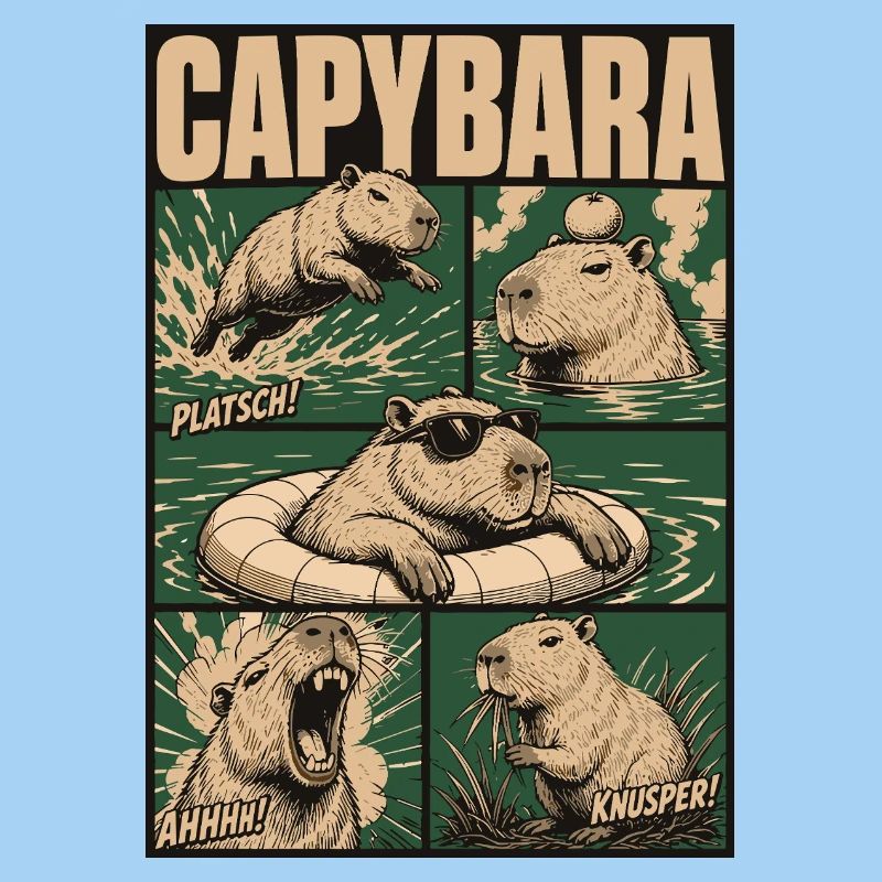 Comic Capybara Action Style