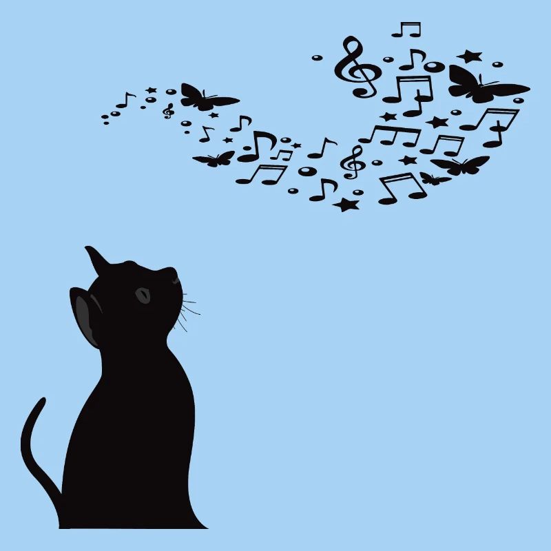 Katze mit Musiknoten