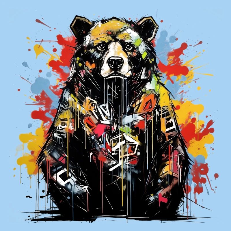 Roaring Bear. Graffiti-style strength.