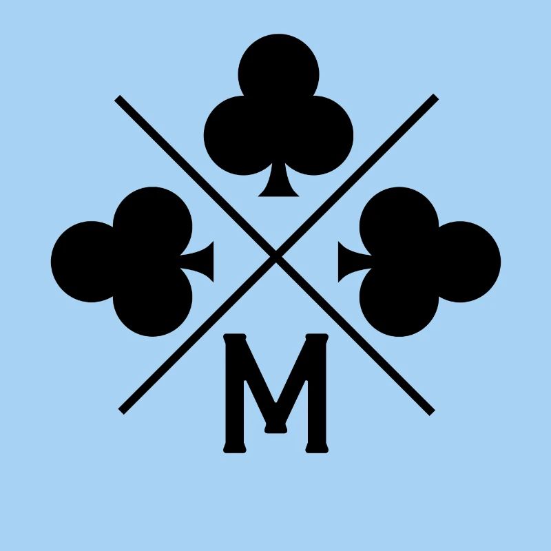 Letter m lucky clover