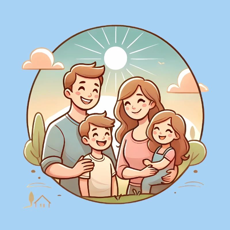 Conception d’illustration de famille heureuse