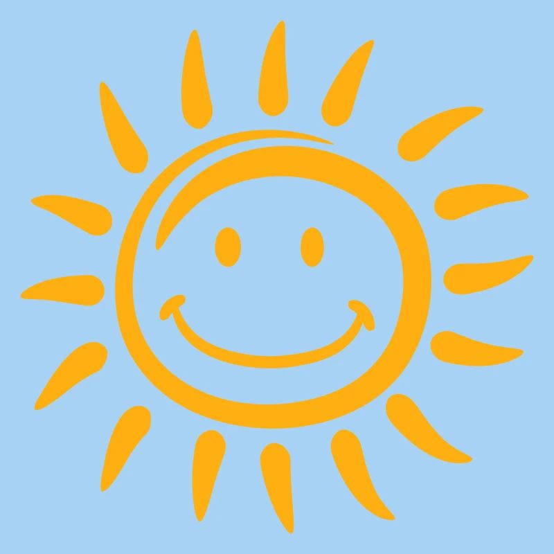 Bright Sun Funny Face Smile Comic Cartoon