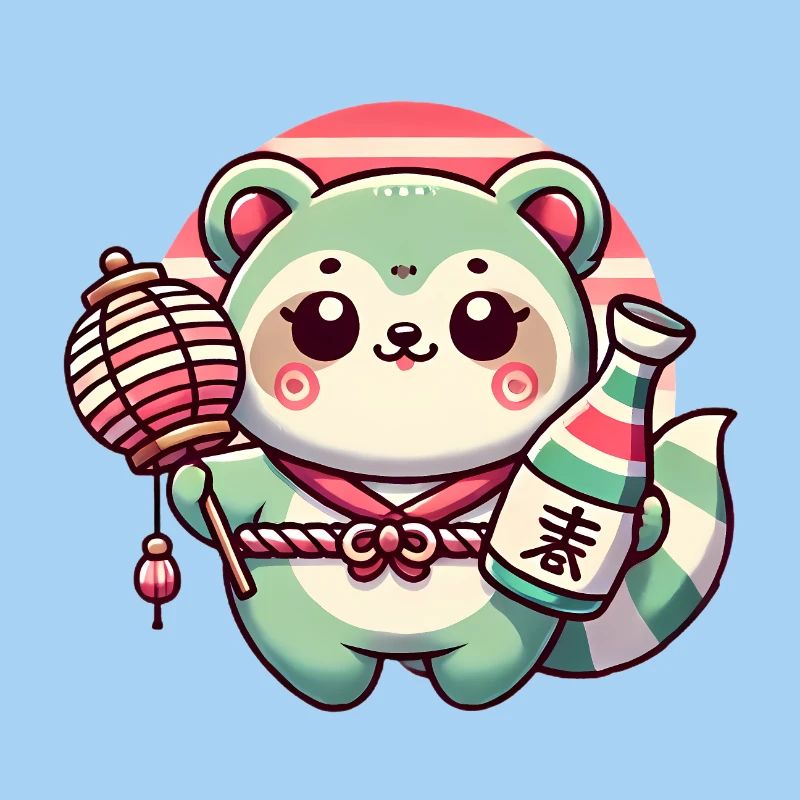 Whimsical Tanuki Lantern Design