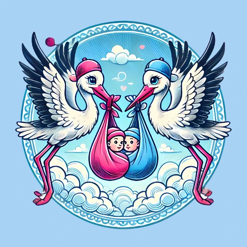 Rosa oder Blauer Storch Baby Bundle Design