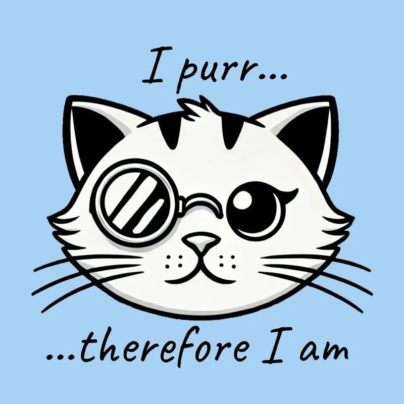 Je ronronne, donc je suis - Philosopher cat design
