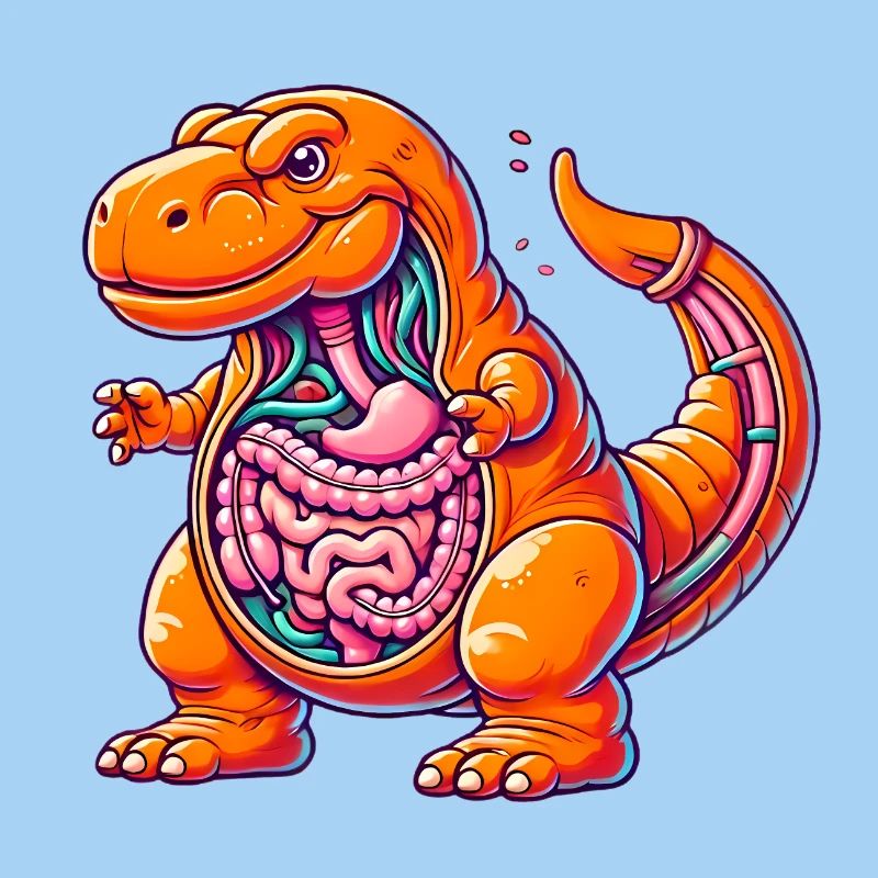 Conception de dessin animé drôle d’anatomie TRex