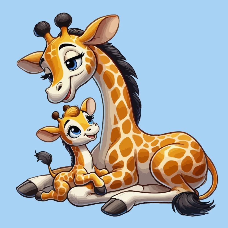 Giraffenmutter mit Kind