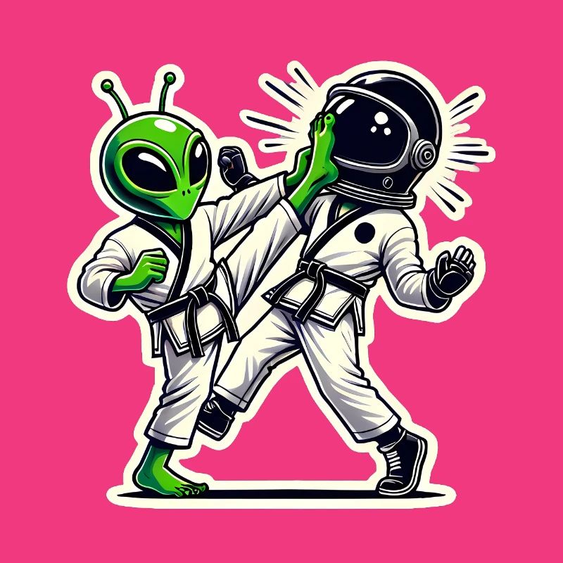Alien vs Astronaut Karate Battle
