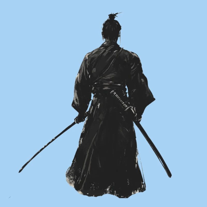 Samurai Shirt, Shadow, Sticker, Bag, Custom text