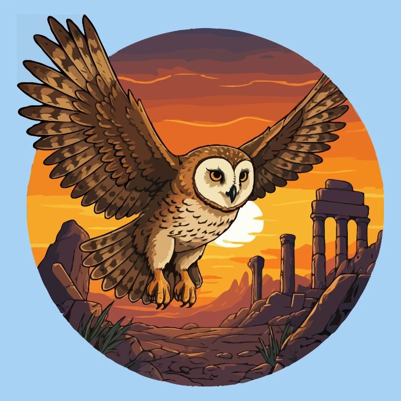 Owl at sunset