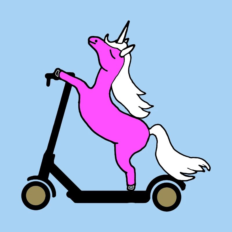 Pink Unicorn Rides E Scooter Scooter