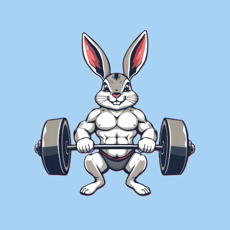 Muscular bunny during training