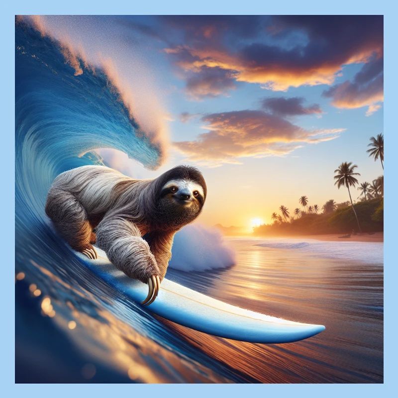 Faultier Wanderer Surfer