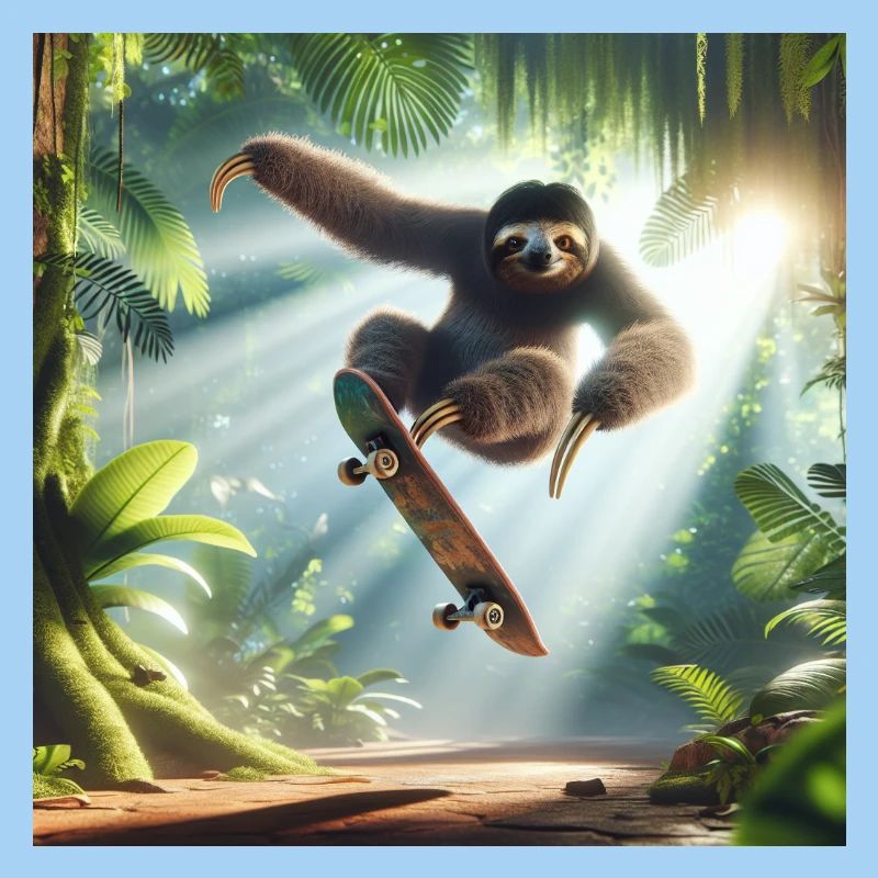Sloth Wanderer Skateboarder