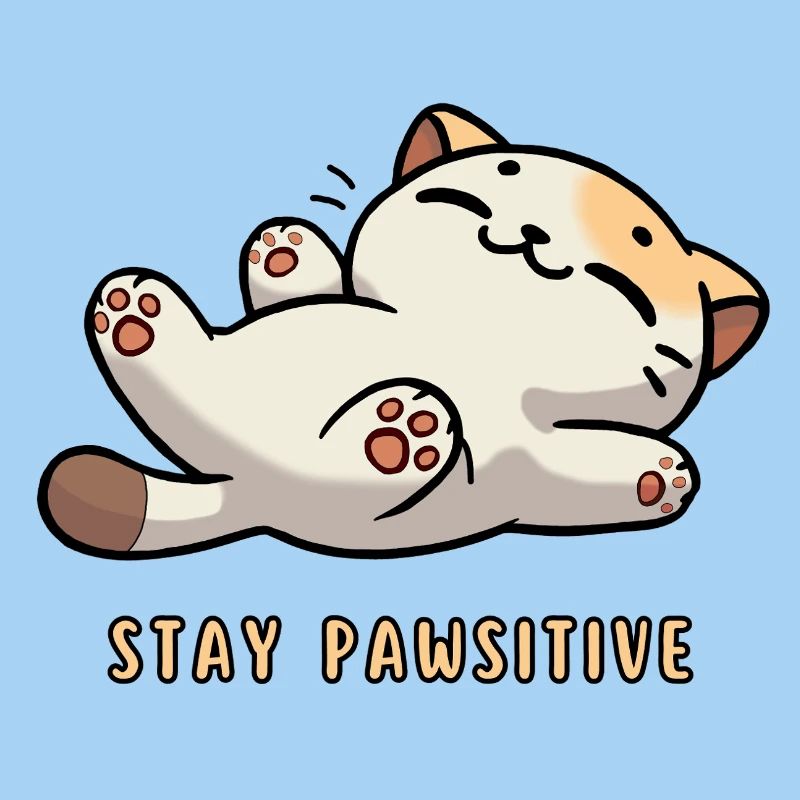 Stay Pawsitive – Cute Cat with Saying
