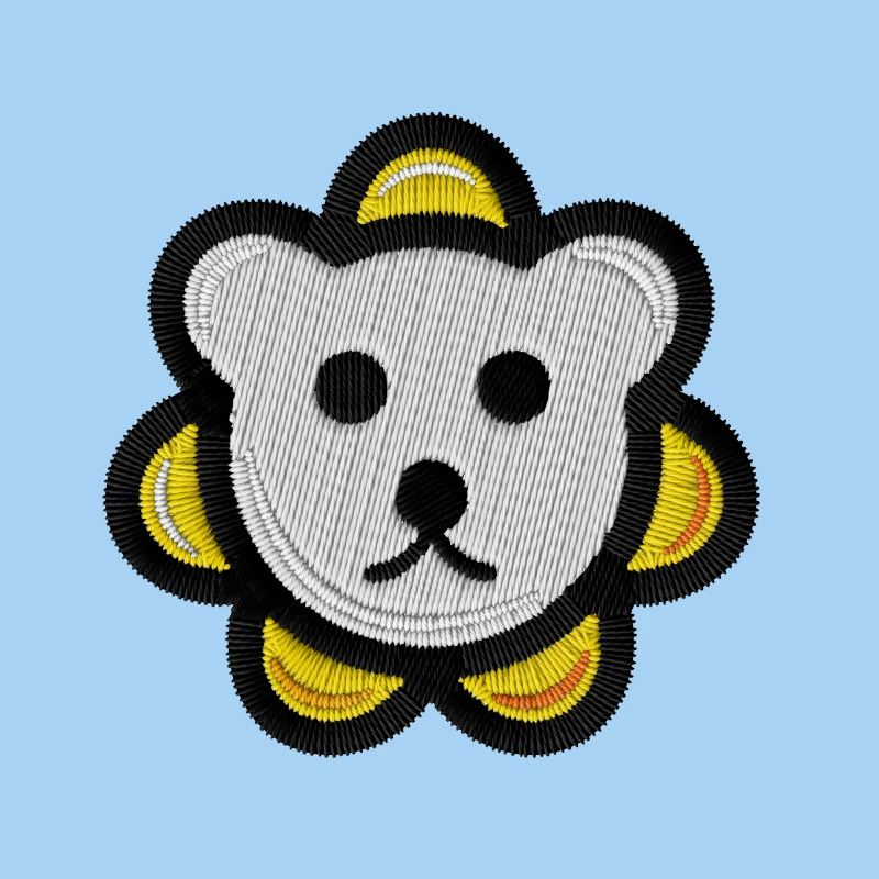 Bear Head Embroidery Motif Bear Head