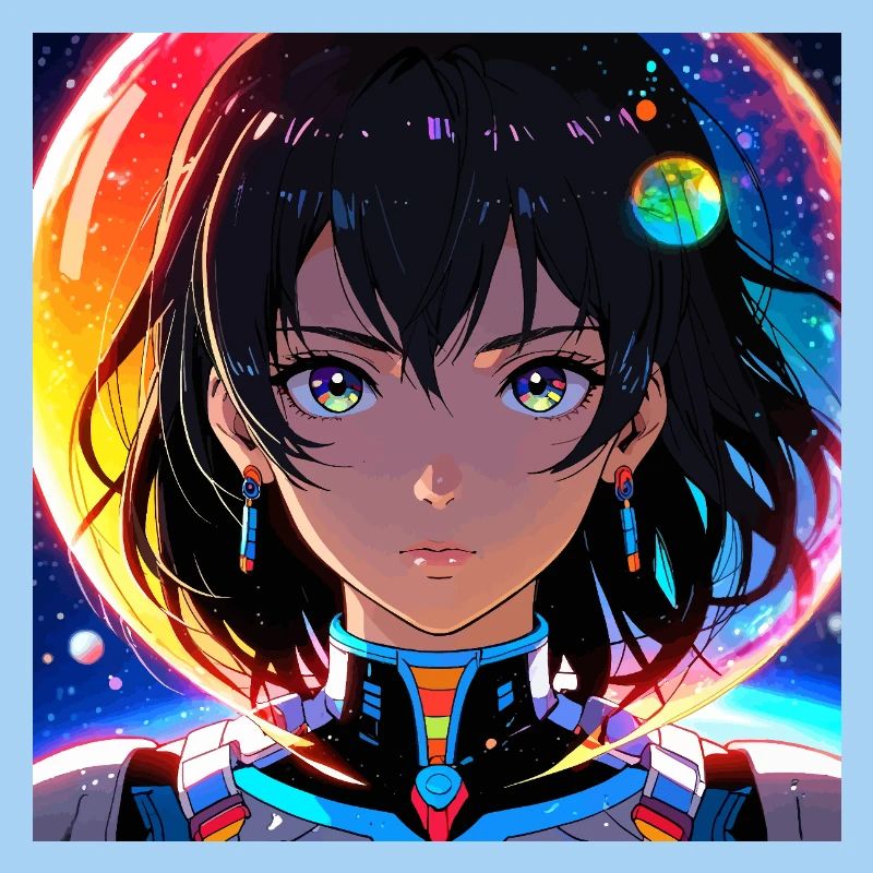 Fille fantastique dans l’espace