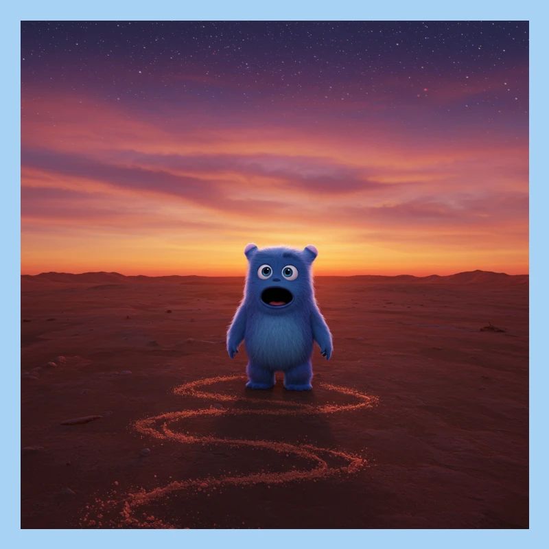 Space monsters at sunset