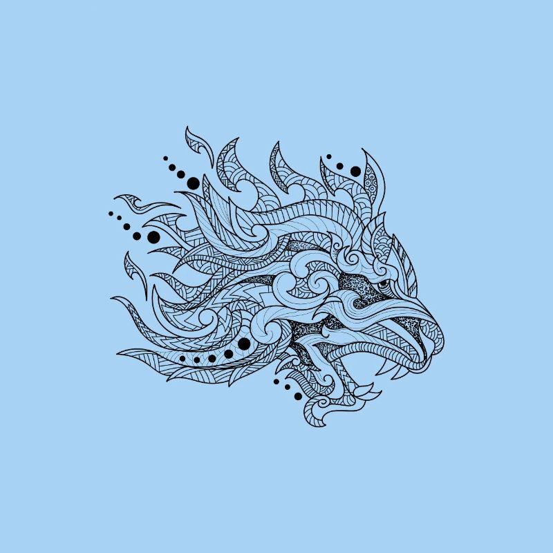 dragon dessiné à la main