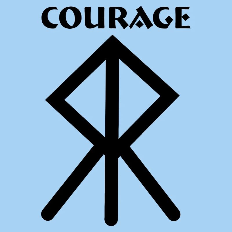 Rune viking Courage avec texte COURAGE