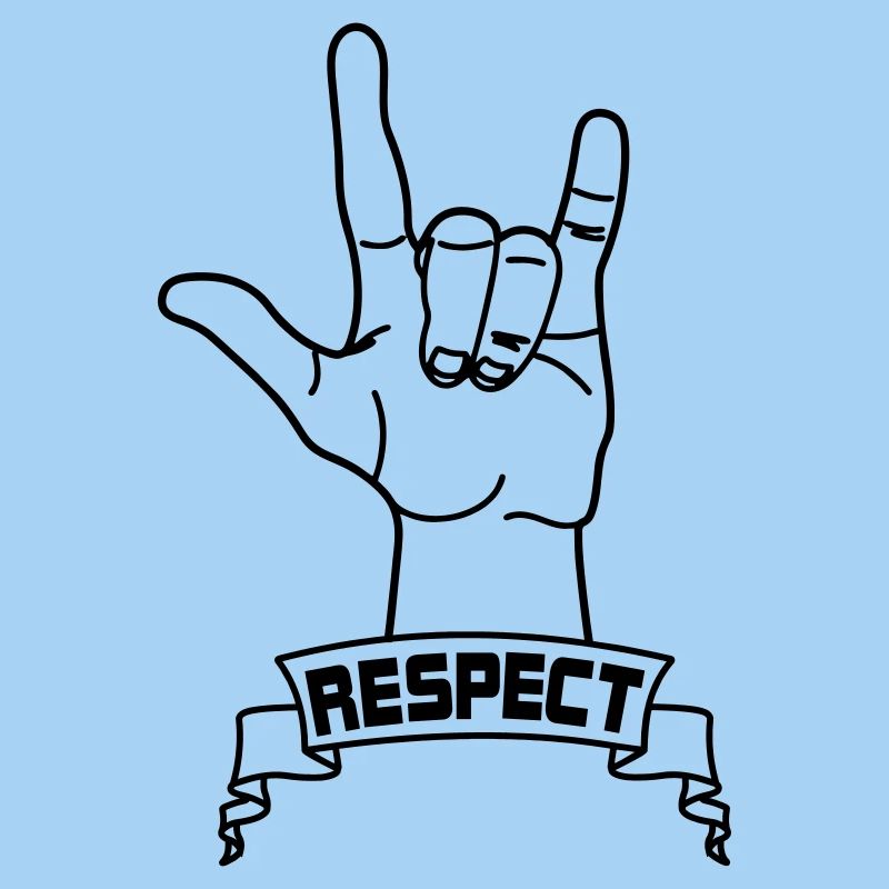 Handgeste Respekt mit Text RESPEKT