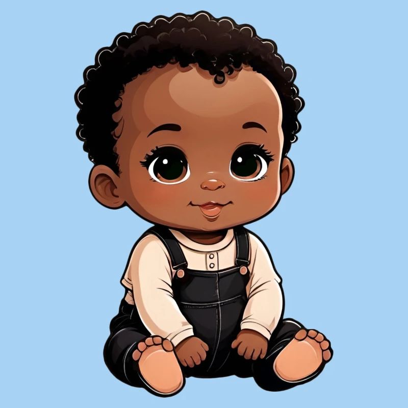 Bébé de dessin animé mignon et heureux