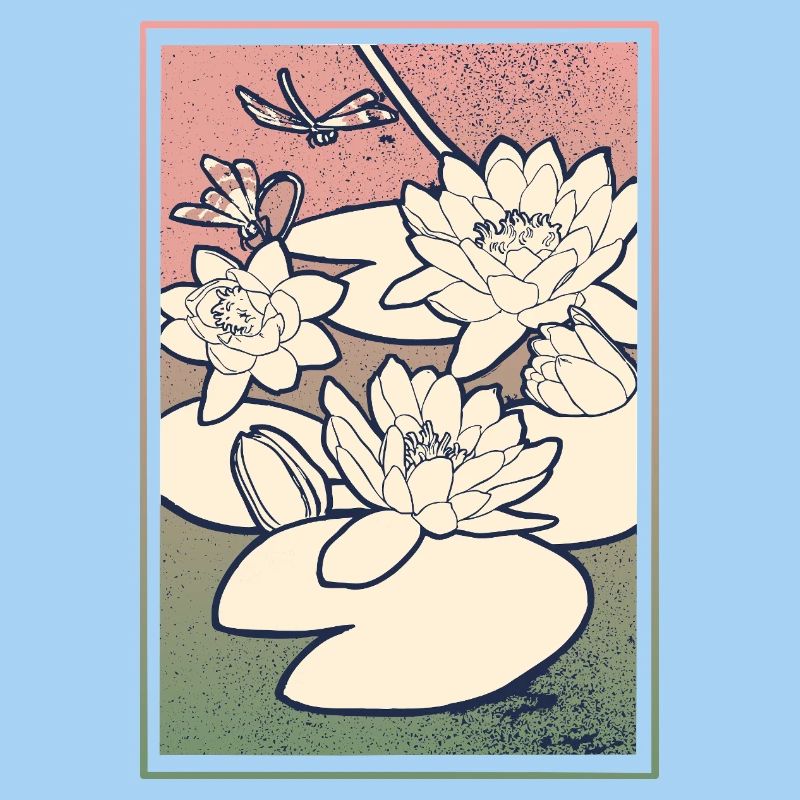 Water Lily Illustration – Tranquility & Nature