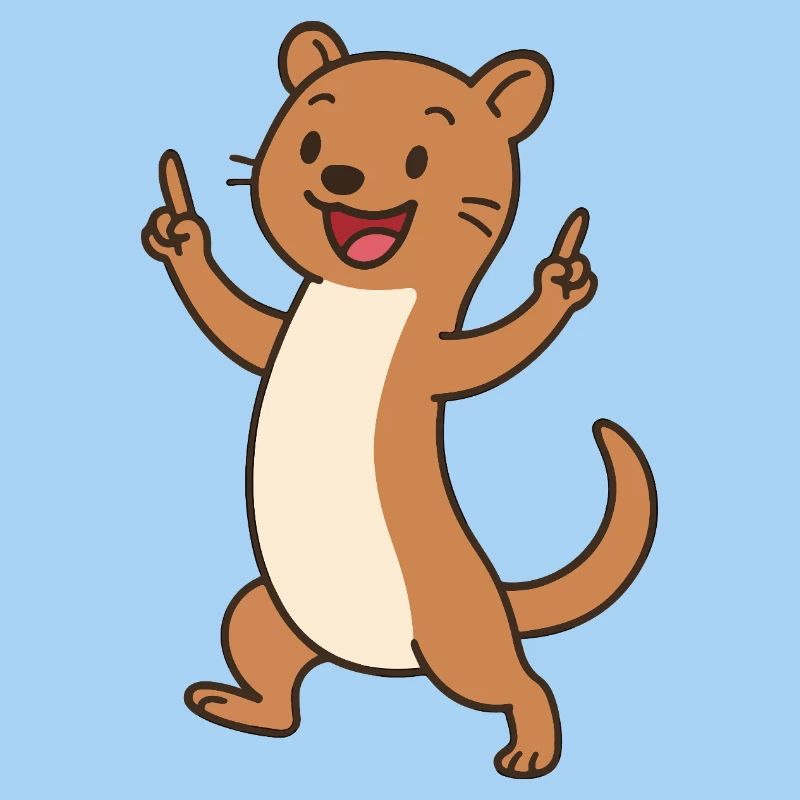 Joyeux bébé belette avec breloque