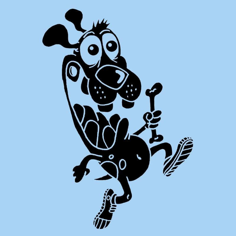 Course de relais pour un chien noir