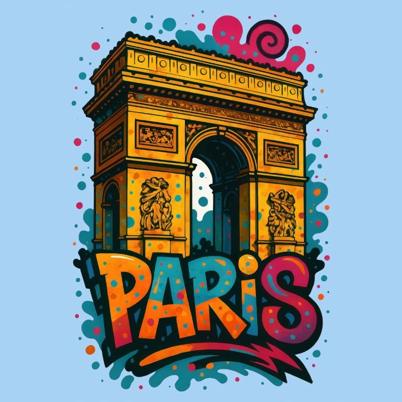 Paris Arc de Triomphe Shirt–Graffiti Style Design