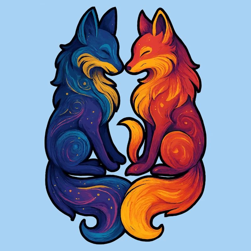 Celestial Foxes | Mythical Twin Goddess