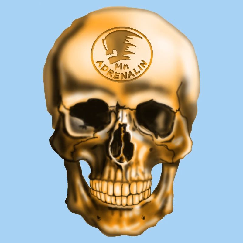 Schädel mit Adrenalin Emblem