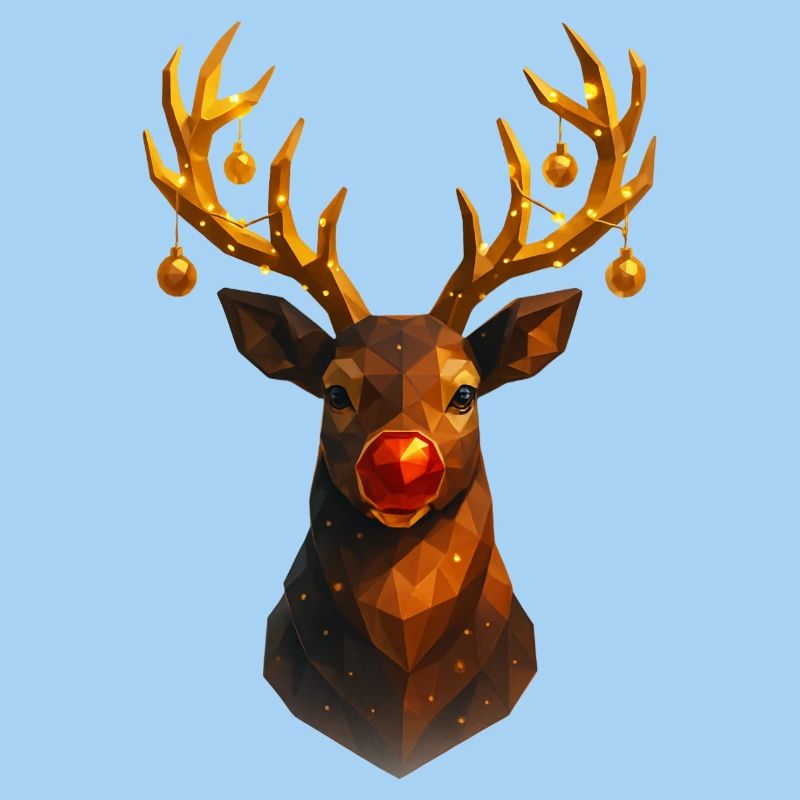 Weihnachten Rentier Low Poly